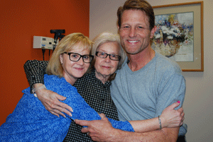 Lela Alston, lung cancer patient at St. Joseph's, with her children. 