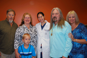 Families of lung transplant organ donor meet with lung recipient at St. Joseph's. 