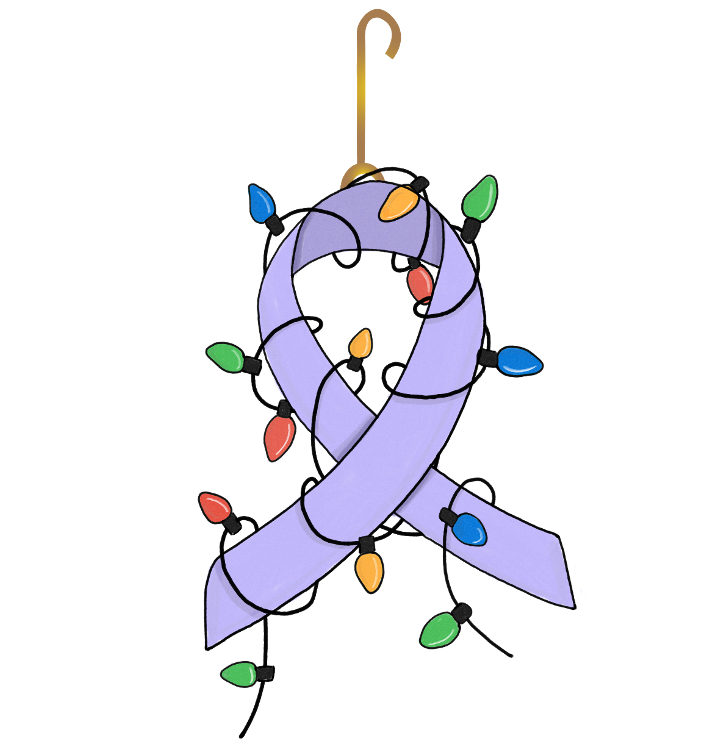 ribbon ornament with lights
