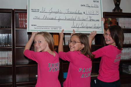 Students give to St. Joseph's Foundation to support cancer care at St. Joseph's.