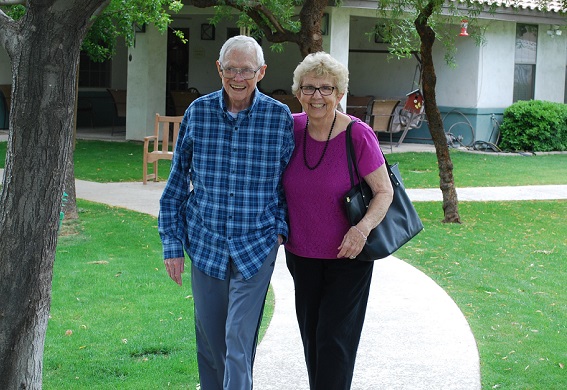 Huger Mercy residents on a stroll