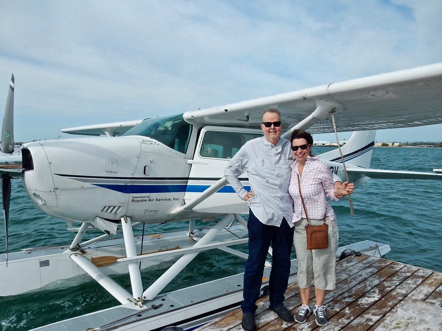 Kent and Yvonne by seaplane