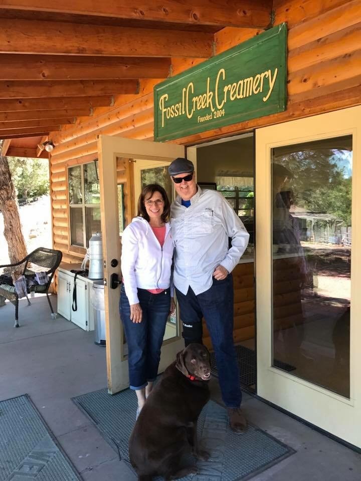 Yvonne and Kent Crudup with dog Pilot