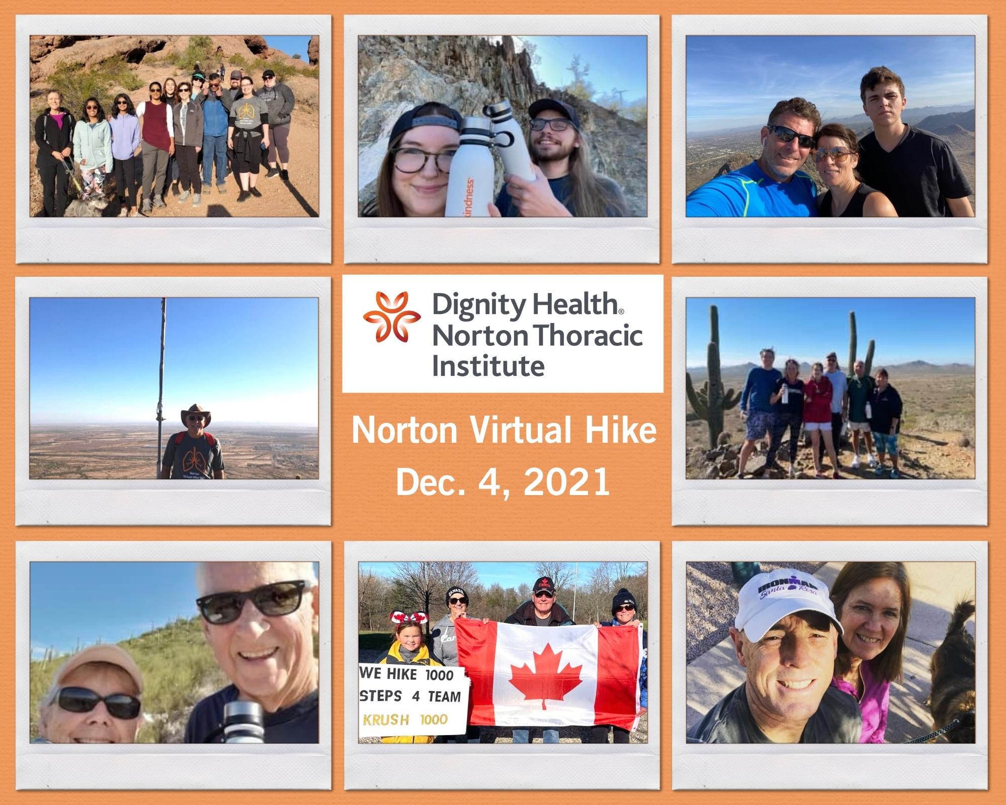 images of people who participated in Norton virtual hike