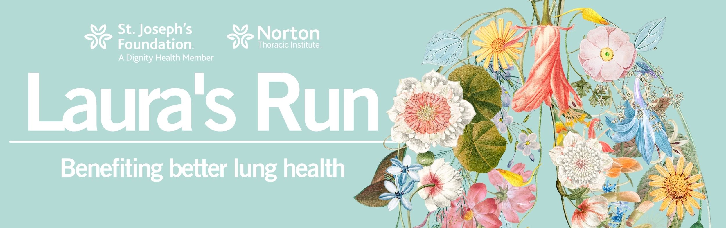 Graphic for Laura's run with flowers depicting lungs